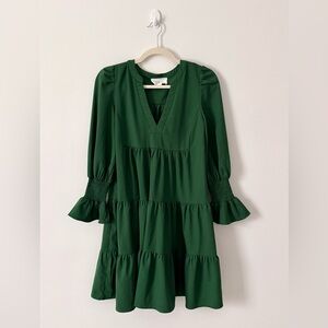 Tuckernuck Pomander Place Deep Green Long Sleeve Dress